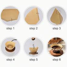 50pcs V-Shaped & Fan-Shaped Coffee Filter Paper - Portable Packaging, High Toughness, Clear Texture, Suitable For Pour-Over/Drip/Brewing, Afternoon Tea, Office, Commercial, Home Coffee Supplies - Multicolor - View 6