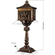 Rust-Resistant Cast Aluminum Mailbox With Lock, For Pole Mounting, Large, Bronze - C - View 6