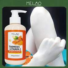 MELAO 姜黄维生素 C 身体乳，蕴含天然姜黄和维生素 C，有助于淡化黑斑，适用于膝盖、手肘等部位，均匀肤色，保湿滋润，250克/8.82盎司 - 250g - 查看 1