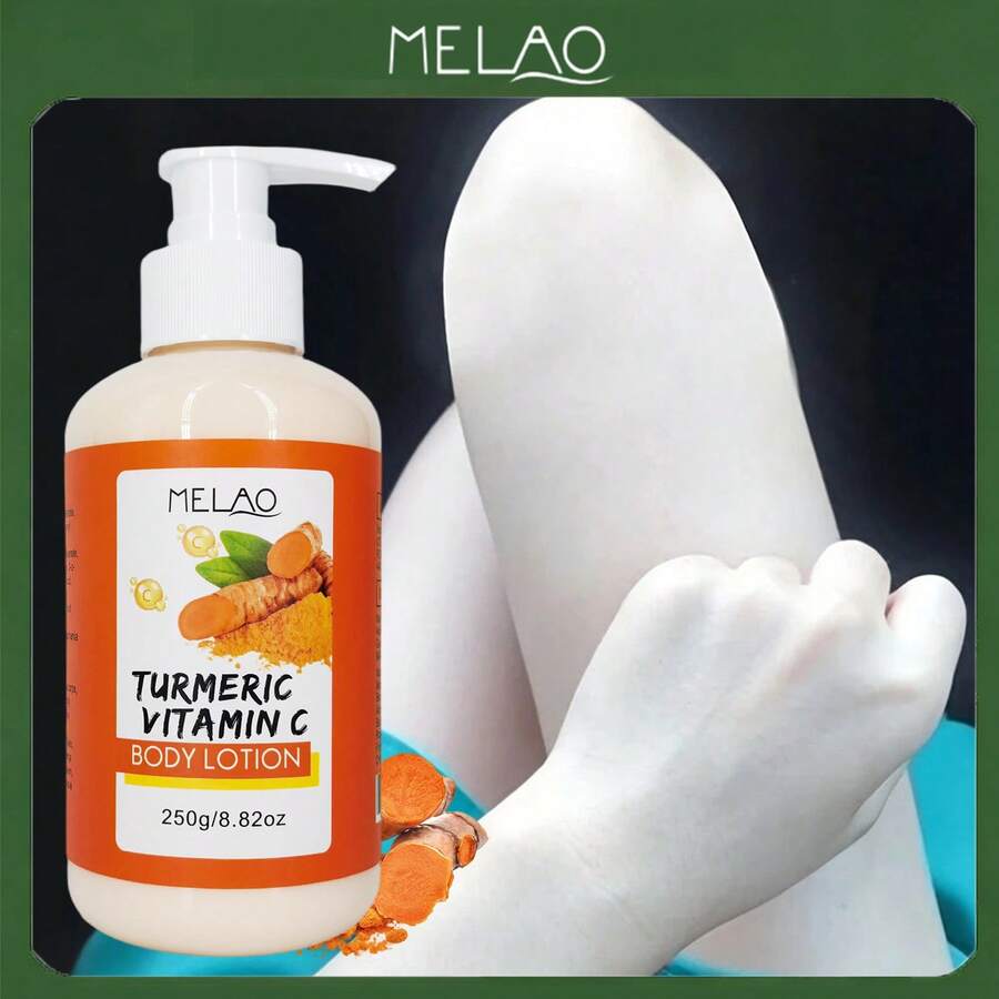 MELAO 姜黄维生素 C 身体乳，蕴含天然姜黄和维生素 C，有助于淡化黑斑，适用于膝盖、手肘等部位，均匀肤色，保湿滋润，250克/8.82盎司 - 250g - 查看 1