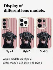 1pc Customizable Pet Photo And Name Phone Case, Striped Pattern Design, Compatible With 17 Pro Max 17 Air 16E 16 Pro Max 15 14 Plus 13 12 11 S24 20 Ultra A52S A31 A21S A13 A05S Note 13 Pro Plus Note 10 Note 12C Note 13C, TPU Material, DIY Personalized Pet Portrait Custom Photo Phone Case - White - View 8