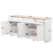 White Sideboard With Wood Grain Finish - Living Room Or Dining Room - 白色 - 查看 5