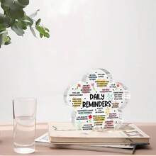 1pc Acrylic Flower-Shaped Inspirational Sign, Positive Affirmation Decor, Suitable For Office Desk, Dorm, Bedroom, Perfect Gift For Female Friends And Family - Style 1 - View 4