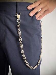 Cadena corporal de hombre con cruz gótica, accesorio de moda hip hop para cadena de bolsillo de pantalones - Plateado - Ver 9