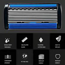 New 8-Layer Blue Manual Razor, Unisex For Men And Women, Popular Grooming Tool In Europe And America, Smooth Shaving, Portable Daily Travel Cleaning Shaving Set - Safety Tazor + Blade - View 2