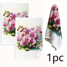 Vintage Flower Bouquet Printed Kitchen & Bathroom Hand Towels, Wrinkle Resistant Decorative Dish Towels. Super Absorbent, Machine Washable, Ideal For Kitchen Cleaning, Daily Home Decor & Gift Option. - Multicolor - View 10