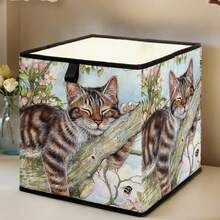 1pc Cartoon Cat Print Open Storage Box, Stackable Organizer Drawer, Durable Multi-Purpose Design Saves Space For Home, Dorm, Household Organization, Under Bed Storage - Multicolor - View 12