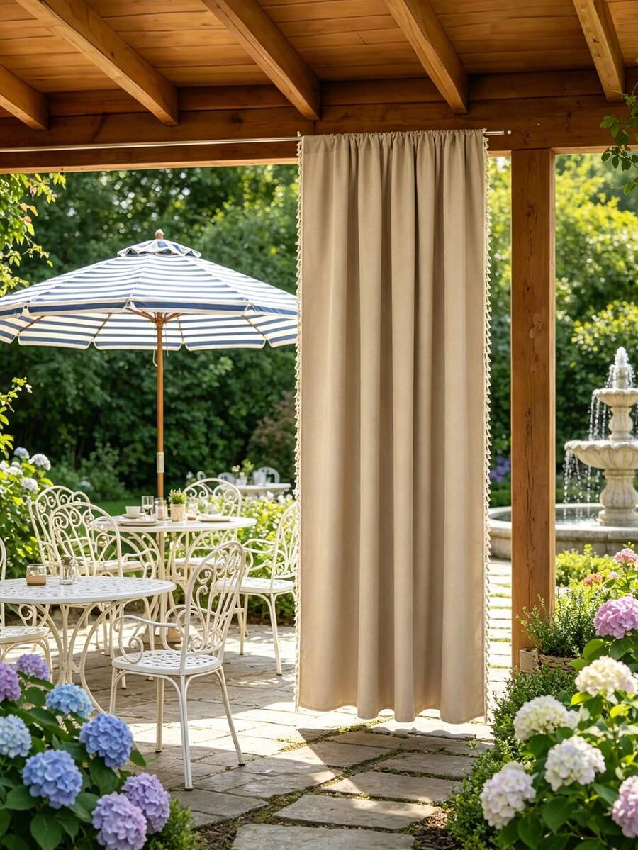 1pc Waterproof Garden Curtain, Suitable For Patio, Balcony, Yard, Perfectly Blocks Rain And Sunlight, Durable And Elegant, Multiple Colors And Sizes Available - Multicolor 10 - View 1