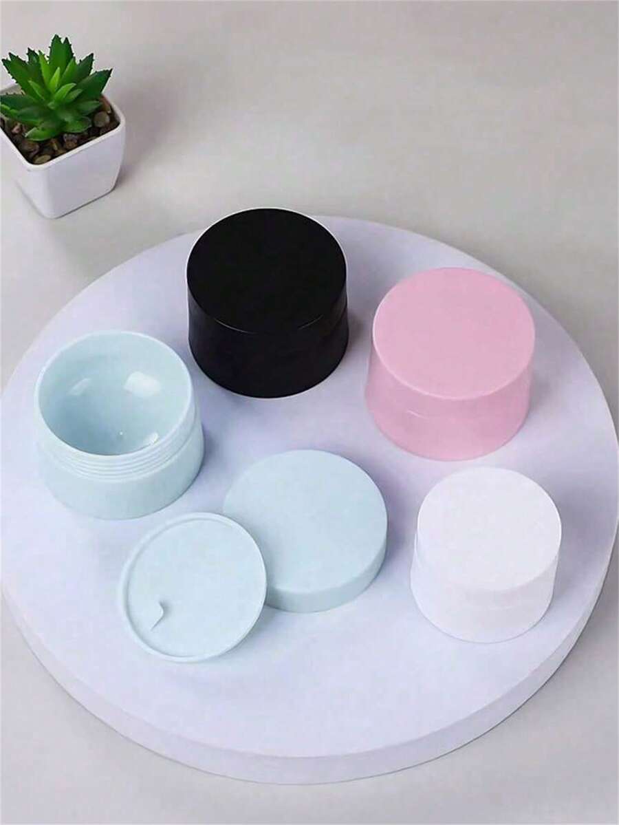 2pcs/Set 15-50g Cosmetic Empty Jars, Cosmetic Empty ConTrainers, Small Refillable Bottles, Plastic Round Lid Cream Travel Jars, Spray Bottle, Mini Perfume - Multicolor - View 1