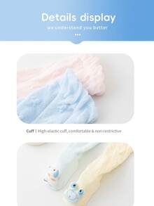2 Pairs Baby Long Socks, 0-1 Year Old, Breathable Mesh, Cartoon Animal Pattern, Summer - Multicolor - View 10