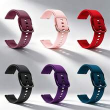 VA VA VOOM 1/6/10入 18/20/22mm 酒紅色矽膠手錶錶帶，可調節快拆式運動防水智慧手錶錶帶，相容於 GT6/5/4、Honor 41mm、GTS；Galaxy Watch4-7、Active2、Gear S3、Watch3 45mm、GT 系列 46mm 智慧手錶配件，適合母親節、父親節、開學禮物 - 酒紅色 - 查看 16