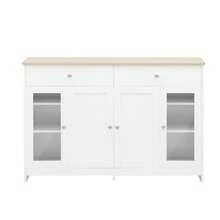White 120 Cm Sideboard Cabinet In MDF With Storage Doors - White - View 9