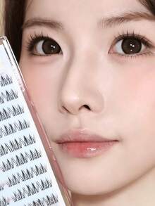 120 Clusters Of Light Makeup Double Flower False Eyelashes, Korean Soft DIY Handmade Eyelashes, Suitable For Light Makeup, Heavy Makeup And Daily Occasions, And Essential Cluster Comic Eyelashes, Cosmetics And Eye Shadow For Daily Commuting. - D - View 2