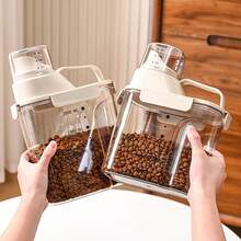 1pc 2000ml/2500ml/3000ml Multi-Function Pet Food Storage Container - Dry & Wet Pet Food Airtight Moisture-Proof Canister With Visible Scale Markings And Built-In Ruler For Precise Portioning, Durable Structure For Long-Term Use, Ideal For Home Storage - Multicolor - View 7