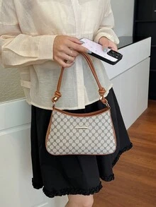 Large Capacity Versatile Women's Monogram Shoulder Bag 2026 Spring New Underarm Bag Wholesale - Khaki - View 4