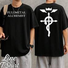 Camiseta Full Metal Alchemist Anime Manga Fantasía Animación Japonesa Geek Unisex Hombre Mujer 100% Algodón Premium Streetwear Nuevo Lanzamiento Envío Inmediato Varios Colores! ! - Gris - Ver 1