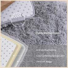 Alfombra para sala de estar y dormitorio, alfombra de pelo alto suave y esponjosa, antideslizante, alfombra de felpa grande para interiores, revestimiento de suelo para sala de juegos y habitación infantil, hogar moderno - Gris Claro - Ver 2