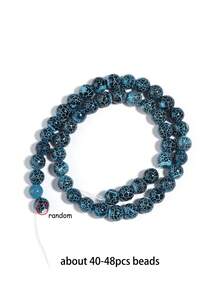 1 String Blue Tortoise Pattern Agate Beads 6/8/10mm Diy Jewelry Making Clavicle Chains Bracelets Peace Blessings Diy Beads Accessories - Blue and Black - View 11