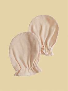 6 Pairs Pairs Solid Color Newborn Baby Mittens,Solid Color All Season Anti-Scratch Infant Accessories, Scratch-Proof, Soft And Comfortable - Multicolor - View 11