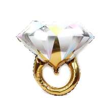 1/3/5pcs Rhinestone Engagement Ring Shaped Aluminum Foil Balloons, Suitable For Wedding, Engagement, Bridal Shower Party Supplies - Diamond Ring - View 12
