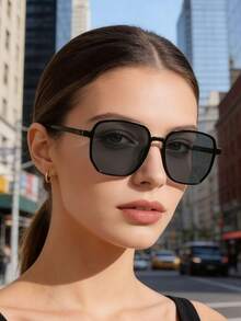 1 Pair/4 Pairs Men's & Women's Square Fashion Casual Glasses, Versatile And Stylish, Sharp And Sophisticated, Enhances Facial Contour And Dimensionality, Suitable For Daily Life, Beach, Driving, Camping, Fishing, Party And Outdoor Travel, All Seasons - Multicolor - View 4