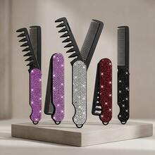 2-In-1 Shiny Rhinestone Hair Comb, Detangling And Styling Dual-Use Comb, Universal For Curly And Straight Hair, Full Rhinestone Styling Comb, Portable Travel Hair Tool; Comb | Salon Hair Care | Hair Tools | Styling Comb - Basic Model - View 9