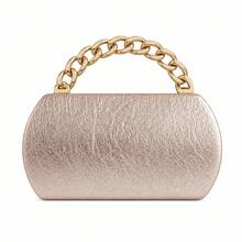 Glitter Clutch Women's Evening Bag – Wristlet Bag With Chain & Strap 2-In-1, Faux Leather Evening Bag For Wedding, Festive Events, New Year's Eve, Elegant Sparkly - Pale Pinkish Gray - View 8