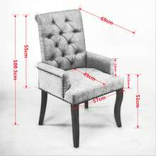 69 Cm Dining Chairs In Chenille For Kitchen And Dining Room - 橄欖綠 - 查看 8