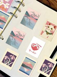 50pcs Pink Retro-Style PVC Stickers – Self-Adhesive Decorative Stickers Suitable For Personalising Notebooks, Books And Accessories. Each Design Is Unique, Making Them Ideal For Travel Enthusiasts. - Multicolor - View 8