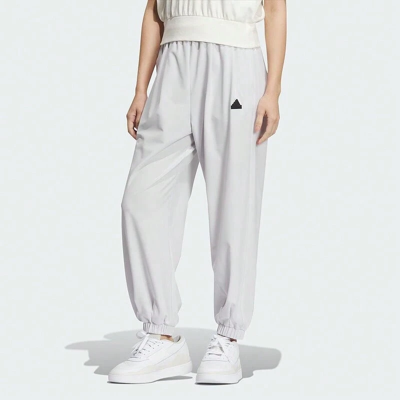 Adidas 女款梭織寬鬆休閒長褲 - 灰色 - 查看 1