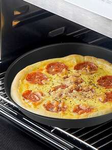 1pc Black Carbon Steel Pizza Pan, Round Pizza Baking Tray, Non-Stick Bakeware, Pizza Mold, Pizza Pan, Suitable For Pizza, Pie, Cake, Bread, Roasted Meat, Oven Tray, Baking Set - View 4