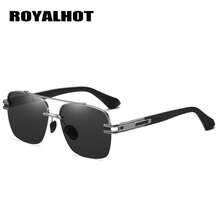RoyalHot 中性偏光經典金屬橢圓框時尚眼鏡 駕駛用眼鏡 - 灰色 - 查看 7