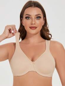 MELENECA Women's Seamless Unpadded Comfortable Plus Size Underwire Bra - Apricot - View 7