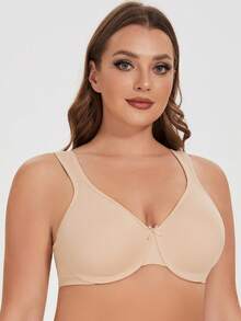 MELENECA Women's Seamless Unpadded Comfortable Plus Size Underwire Bra - Apricot - View 4