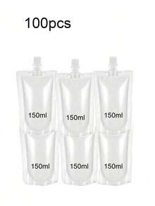 50-500ml 咖啡液體包裝袋，便攜飲料袋，果汁袋，冷熱飲垂直容器，透明出水口袋，防漏，塑膠飲料袋，透明便攜戶外水袋，可重複使用密封液體袋 - 彩色 - 查看 18