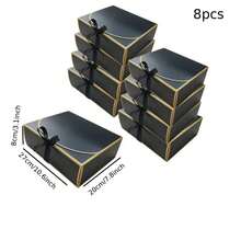 1/8/16Pcs  Luxury Gold Foil Gift Box With Ribbon, Wedding Favor Box, Bridesmaid Gift Packaging, - View 14