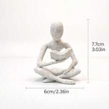 1pc 2026 New Hot-Selling 3D Printed Reading Quiet Chapter Creative Novelty Figurine Desktop Ornament, Minimalist Abstract Reader Statue Decor, Modern Artist Home Decor For Study, Living Room, Desktop, High-End Style - Multicolor - View 7