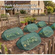1 Conjunto de Cobertura de Rede Dobrável para Jardim, Tenda de Proteção Retrátil para Plantas, Rede Anti-Insetos e Anti-Pássaros, Adequada para Vegetais, Frutas, Flores, Mudas, Quintal e Jardinagem - Verde - Visão 5