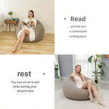 Modern Foldable Inflatable Slouchy Sofa, Comfortable Single Sofa Bed Suitable For Various Room Types - Modern - View 9