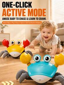 Induction Crawling Crab Baby Doll, Hard-To-Catch Crab For Happy Baby Interaction, Interactive Music Tummy Time Crab Doll, Moving And Dancing Crab Suitable For Toddlers, Educational Fun Doll For Boys And Girls - QC-3Y Sensor Crab - View 3