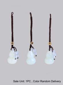 1pc Natural Stone Gourd Charm Keychain Crystal Tiger Eye Pendant DIY Braided Cord Car Hanging Bag Decoration Calabash Ornament H903 - Pendant - View 14