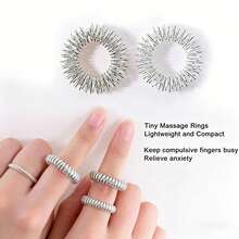 12pcs/6pcs/1pc Multi-Color Adjustable Finger Massager, Sensory Bead Toy, Suitable For Adults, ADHD, Creative Adult Toy, Silent Massager, Ring Massager, Christmas Gift Filler, Massage Ring - High-quality Finger Massager - View 3