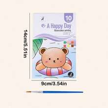 Children's Watercolor Painting Book With Paints, Drawing And Coloring Book, Painting Paper, Memo Pads, Watercolor Coloring Book Back To School - Multicolor - View 3