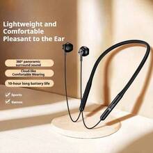 ASUS L20 Sports Neckband Earbuds, Bluetooth 6.0, Comfortable Stable Fit for Running Workout, 360° Surround Sound, IPX5 Waterproof, 10H Playtime, Low Latency Gaming Mode – Black - 查看 10