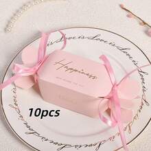 10/20pcs Small Candy Boxes With Ribbon, Wedding Favor Boxes Suitable For Party Snacks, Birthday Gift Bags, Small Desserts And Chocolate Packaging Boxes - View 9