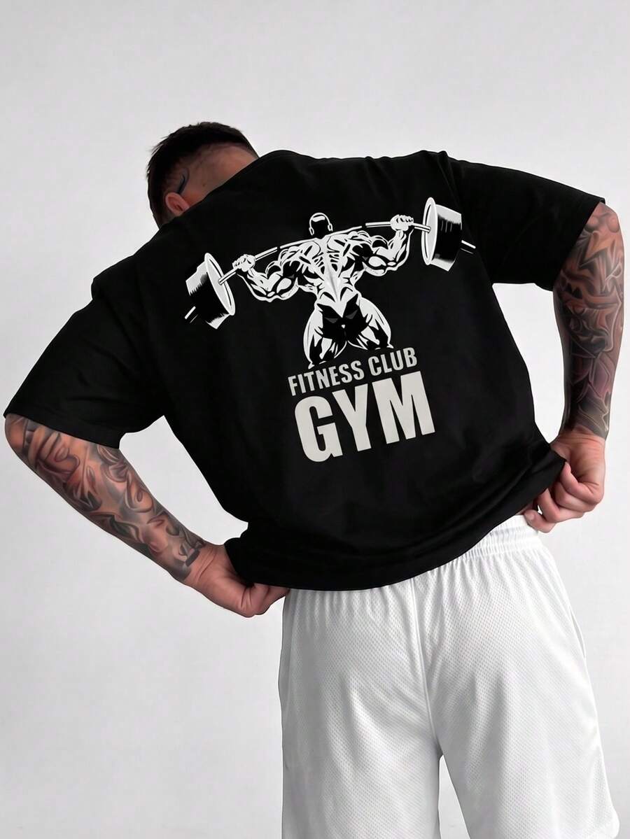 ZYNTH BALENO Áo thun nam tay ngắn cổ tròn in họa tiết thời trang, thích hợp cho phòng tập gym và các hoạt động thể thao ngoài trời. - màu đen - Xem 1