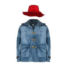 Disfraz para actuaciones en fiestas, chaqueta de cosplay del oso Paddington estilo película con sombrero, traje para presentaciones escénicas de cosplay. - El oso Paddington con sombrero - Ver 5
