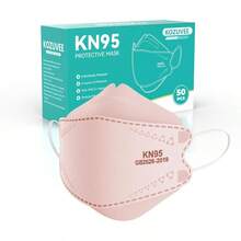 KN95 Face Masks Black Adults, Individually Wrapped, Breathable Disposable KN95 With Elastic Ear Loop - B - View 1