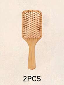 1/2Pcs Personalised Custom Comb, Air Cushion Bamboo Comb, Customizable Initial Flower And Name, Paddle Hairbrush Laser Engraved Bamboo Detangling Hairbrush, Suit For Women Men, Portable Detangling, Scalp Care, Personalized Gift, Custom Birth Flower - Multicolor - View 9