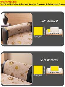 1pc Sun Moon Star Jacquard Sofa Cover, Skin-Friendly Chenille Non-Slip Couch Protector, Pet-Friendly Anti-Scratch Sofa Slipcover, All-Season Washable Furniture Cover For Living Room - Multiple Styles - View 28